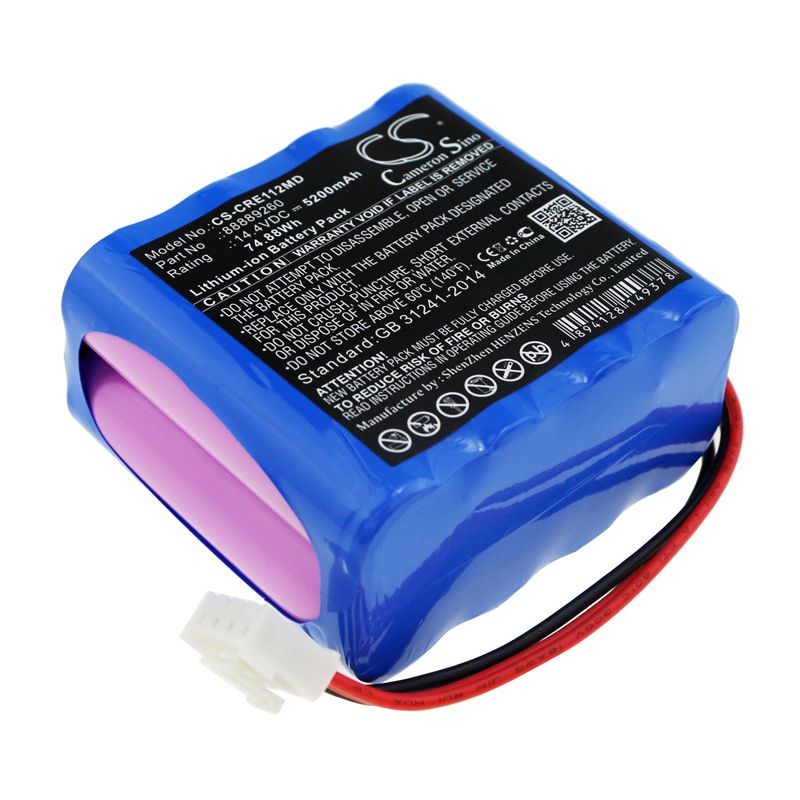 Li-ion Battery fits Carewell, Ecg-1112, Ecg-1112l 14.4V, 5200mAh Medical Cameron Sino Technology Limited