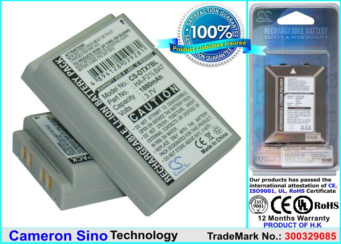 Li-ion Battery fits Casio, Dt-x7, Dt-x7m10e, Dt-x7m10r 3.7V, 1100mAh Barcode Scanner Cameron Sino Technology Limited