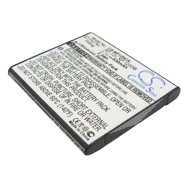 Li-ion Battery fits Casio, Exilim Ex-ex-s200bk, Exilim Ex-s200, Exilim Ex-s200be 3.7V, 630mAh Camera Cameron Sino Technology Limited