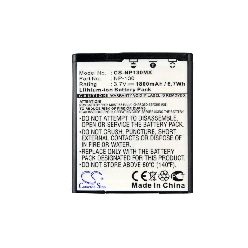 Li-ion Battery fits Casio, Exilim Ex-fc300s, Exilim Ex-h30, Exilim Ex-h30bk 3.7V, 1800mAh Camera Cameron Sino Technology Limited