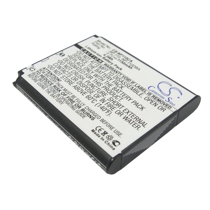 Li-ion Battery fits Casio, Exilim Ex-z200, Exilim Ex-z2000, Exilim Ex-z3000 3.7V, 1150mAh Camera Cameron Sino Technology Limited
