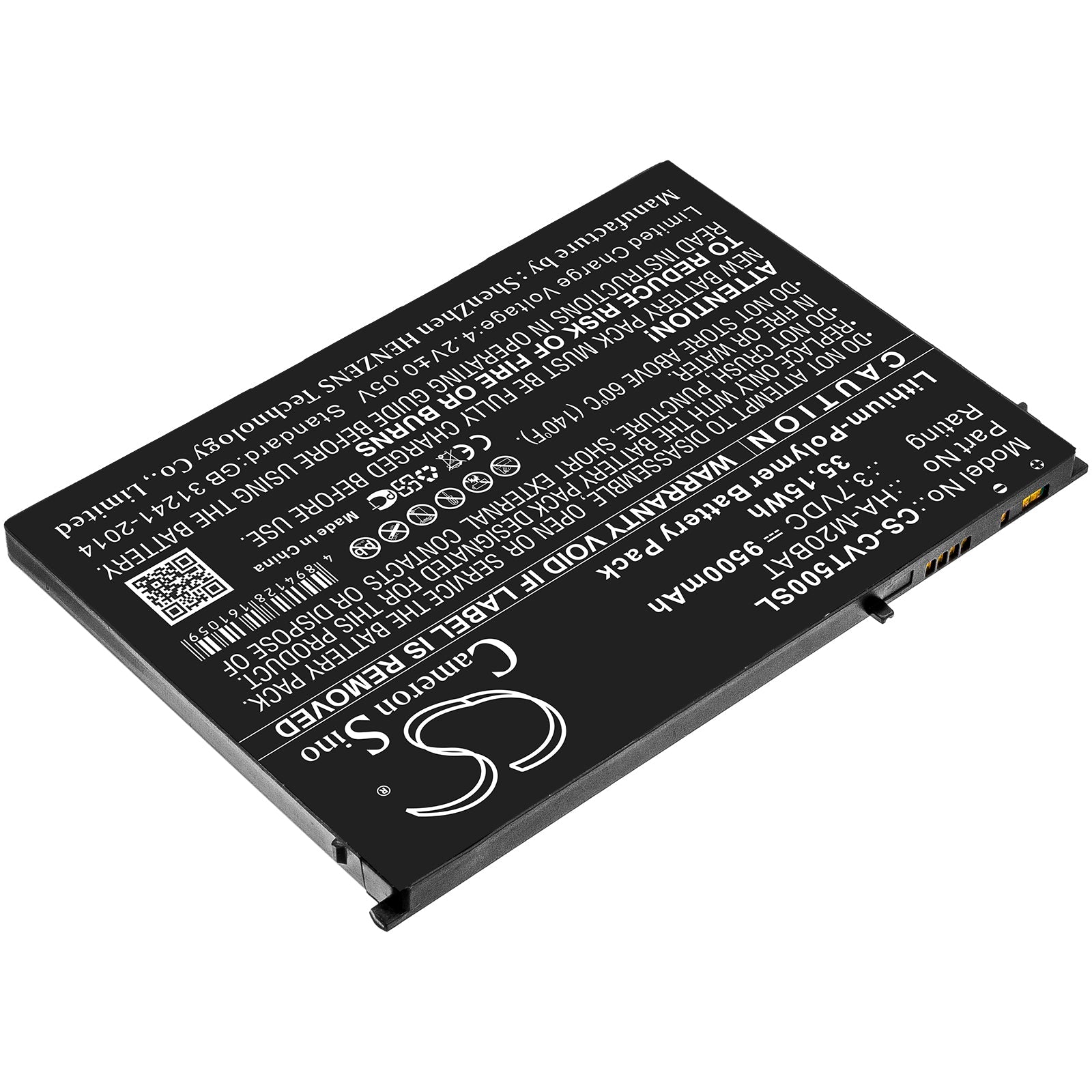 Li-ion Battery fits Casio, Ha-m20bat 3.7V, 9500mAh Tablet Cameron Sino Technology Limited