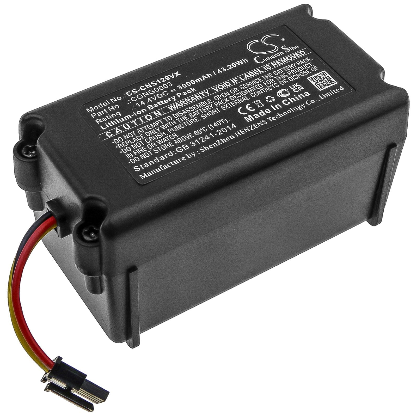 Li-ion Battery fits Cecotec, Conga 1290, Conga 1390 14.4V, 3000mAh Vacuum Cameron Sino Technology Limited