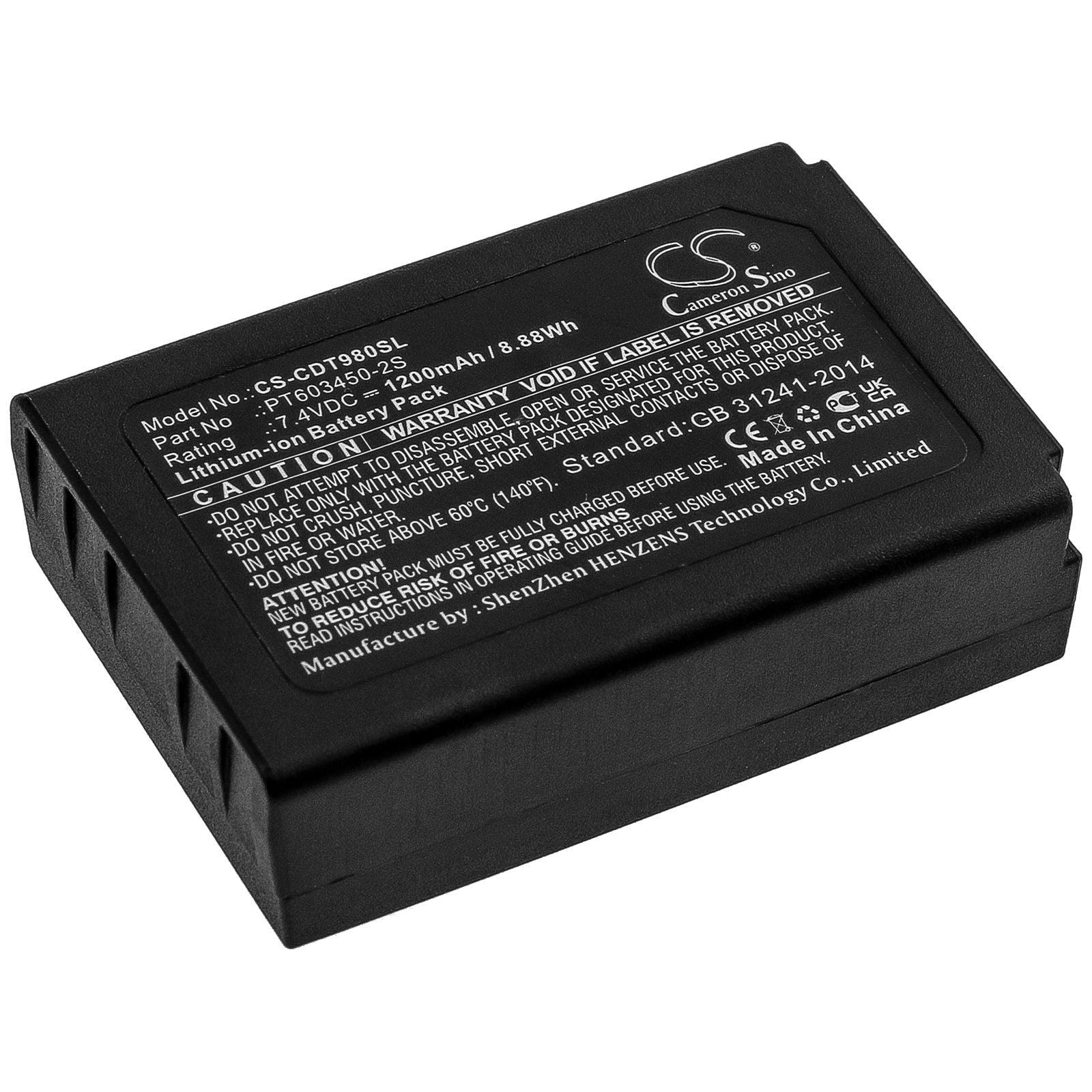 Li-ion Battery fits Cem, Dt-9880, Dt-9880m, Dt-9881 7.4V, 1200mAh Equipment & Survey & Test Cameron Sino Technology Limited