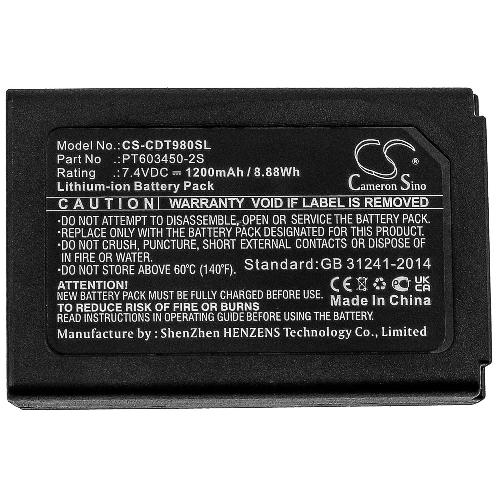 Li-ion Battery fits Cem, Dt-9880, Dt-9880m, Dt-9881 7.4V, 1200mAh Equipment & Survey & Test Cameron Sino Technology Limited