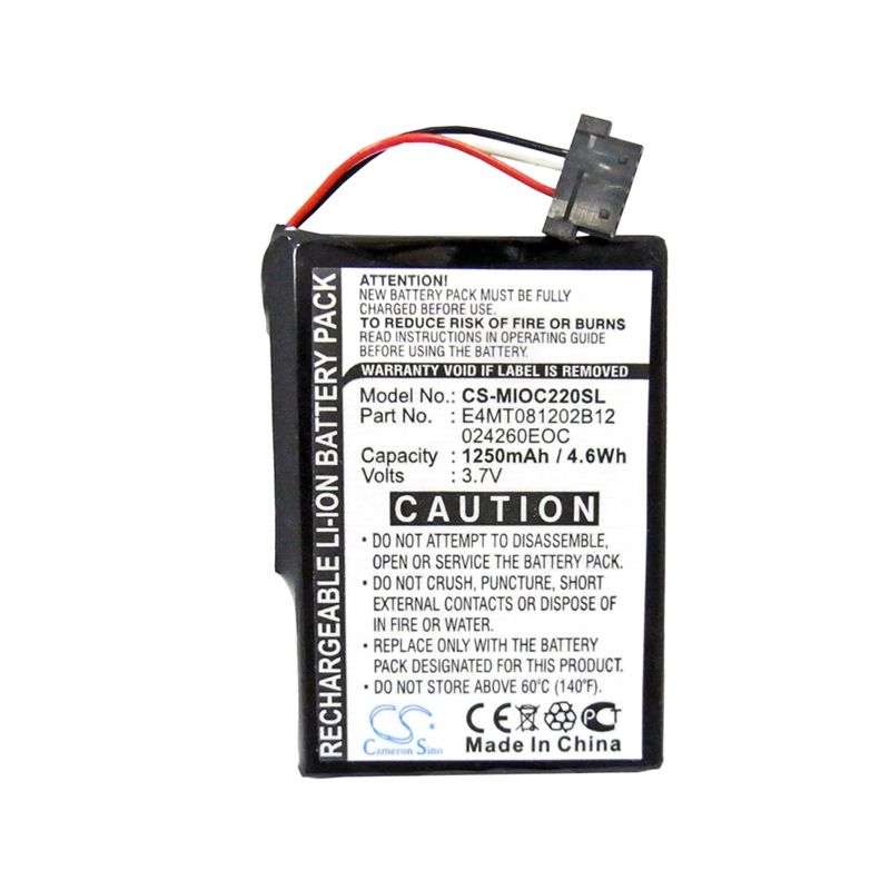 Li-ion Battery fits Clarion, Map 770, Map770, Map780 3.7V, 1250mAh GPS & Navigator Cameron Sino Technology Limited
