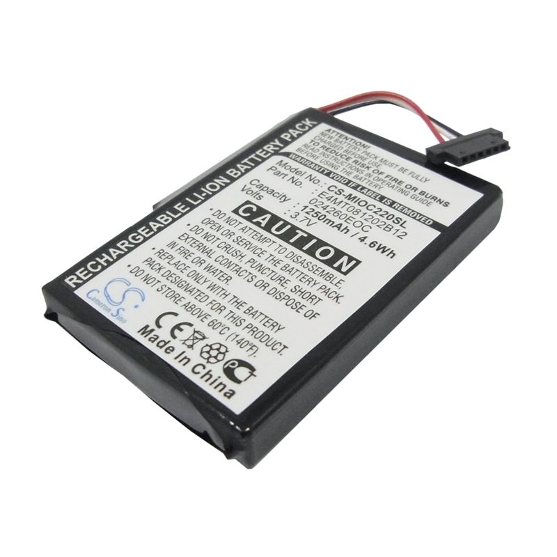 Li-ion Battery fits Clarion, Map 770, Map770, Map780 3.7V, 1250mAh GPS & Navigator Cameron Sino Technology Limited