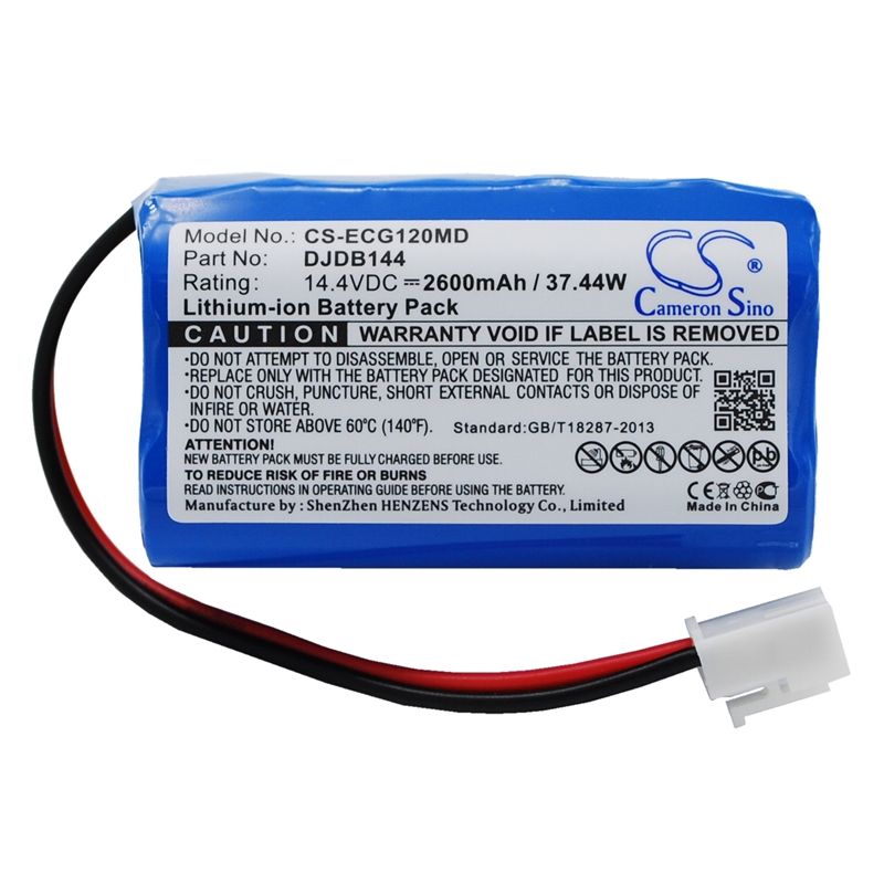 Li-ion Battery fits Cmics, Djdb, Djdb1200, Ecg-11d 14.4V, 2600mAh Medical Cameron Sino Technology Limited