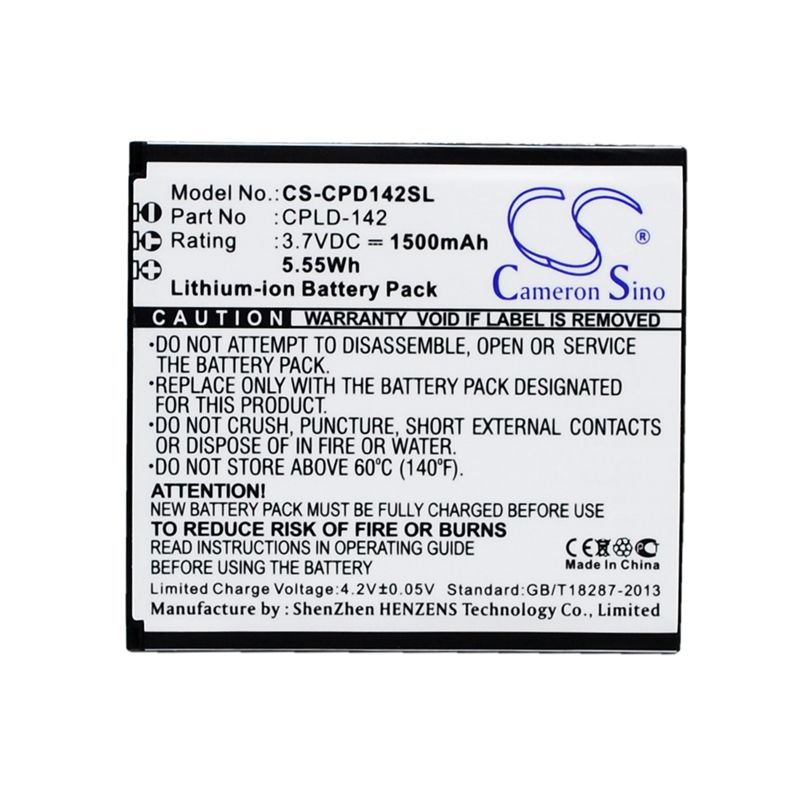 Li-ion Battery fits Coolpad, 5313s 3.7V, 1500mAh Mobile & SmartPhone Cameron Sino Technology Limited