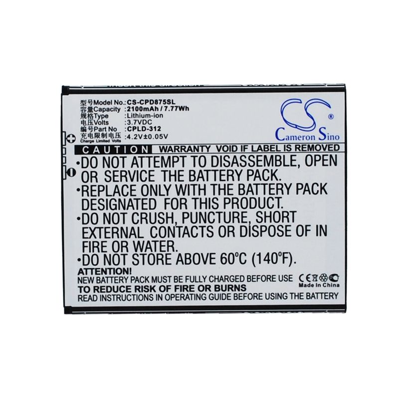 Li-ion Battery fits Coolpad, 5891q,5910,5950 3.7V, 2100mAh Mobile & SmartPhone Cameron Sino Technology Limited