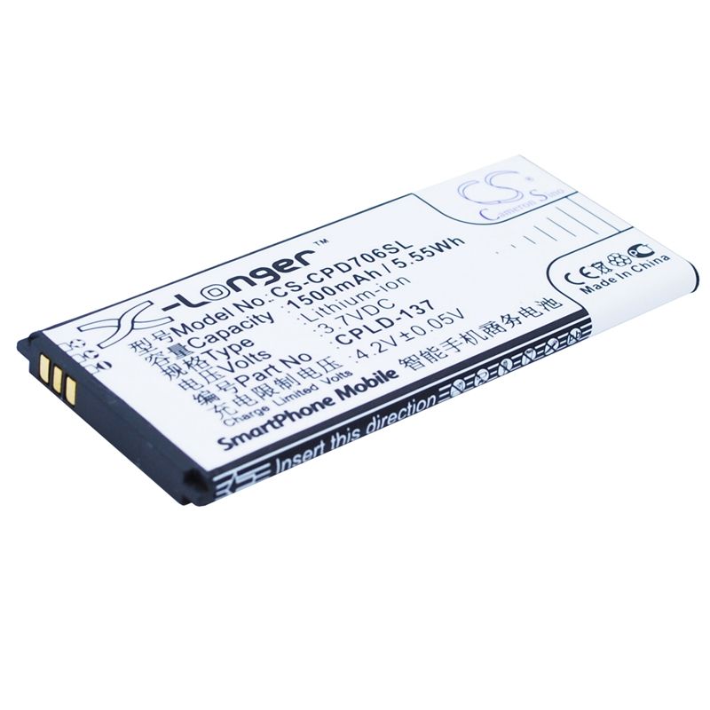 Li-ion Battery fits Coolpad, 7060s 3.7V, 1500mAh Mobile & SmartPhone Cameron Sino Technology Limited