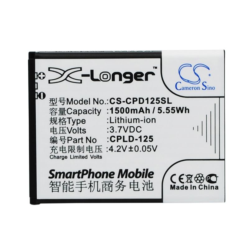 Li-ion Battery fits Coolpad, 8017-t00 3.7V, 1500mAh Mobile & SmartPhone Cameron Sino Technology Limited