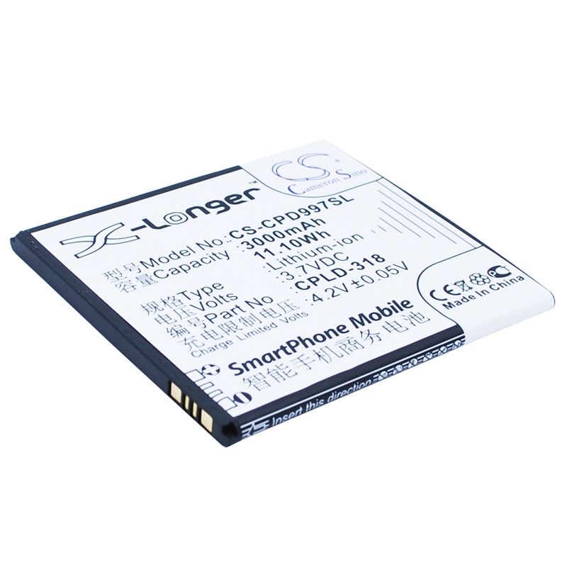 Li-ion Battery fits Coolpad, 8970l, 9080w,9970 3.7V, 3000mAh Communications Cameron Sino Technology Limited (Suspended)