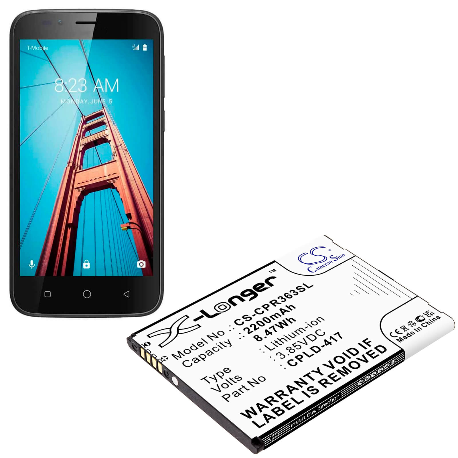 Li-ion Battery fits Coolpad, Btr3635a, Defiant 3.85V, 2200mAh Mobile & SmartPhone Cameron Sino Technology Limited