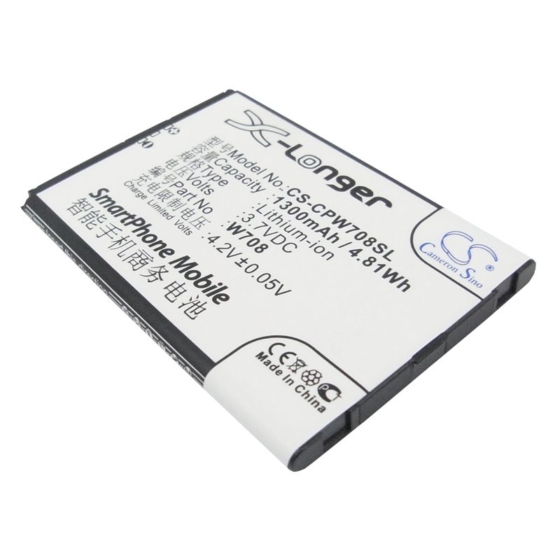 Li-ion Battery fits Coolpad, w708 3.7V, 1300mAh Mobile & SmartPhone Cameron Sino Technology Limited
