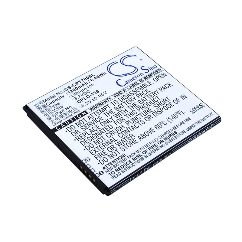 Li-ion Battery fits Coolpad, y60-c1, y70-c, y80-c 3.7V, 1800mAh Mobile & SmartPhone Cameron Sino Technology Limited