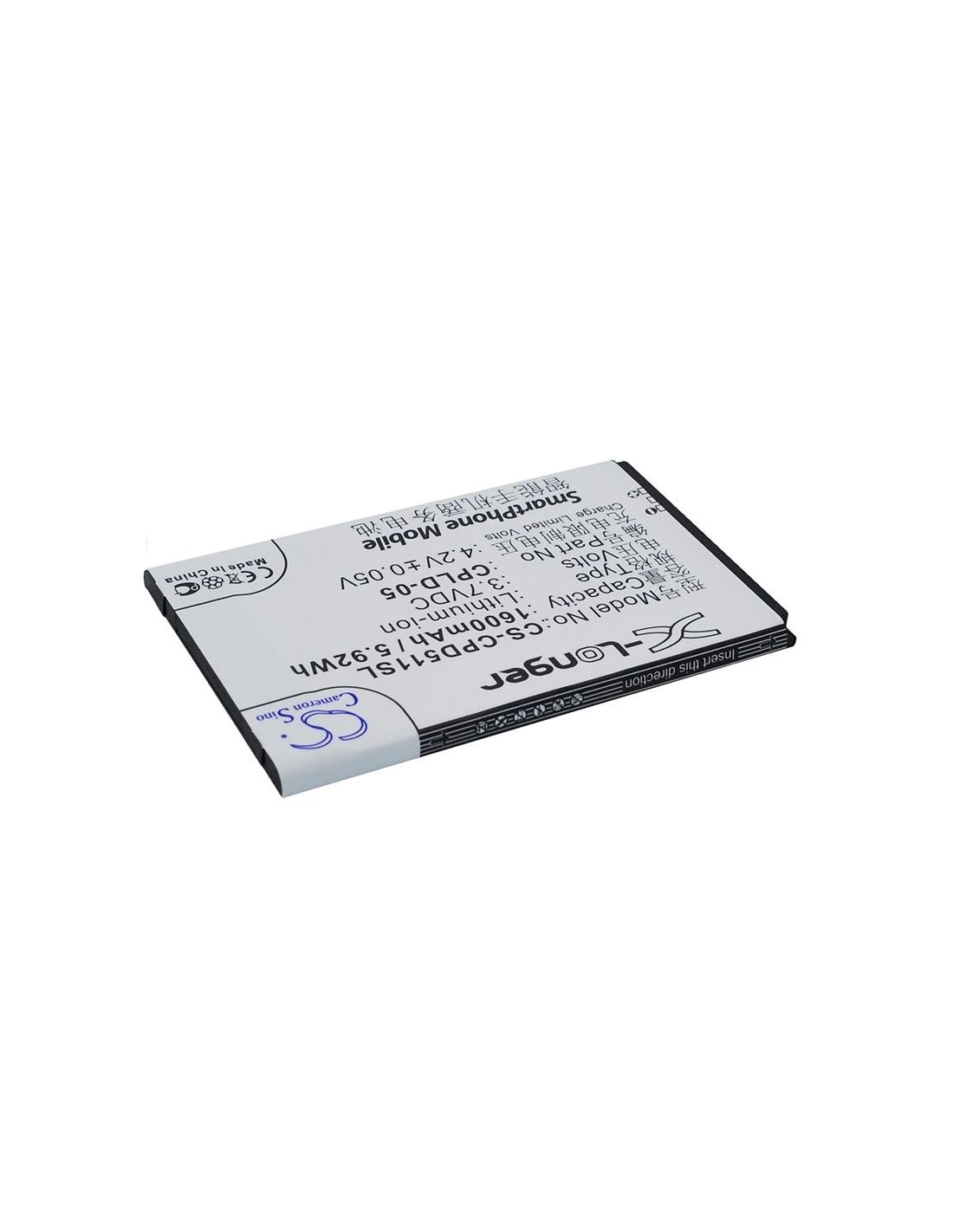 Li-ion Battery fits Coolpad,5110,8022 3.7V, 1600mAh Communications Cameron Sino Technology Limited (Suspended)