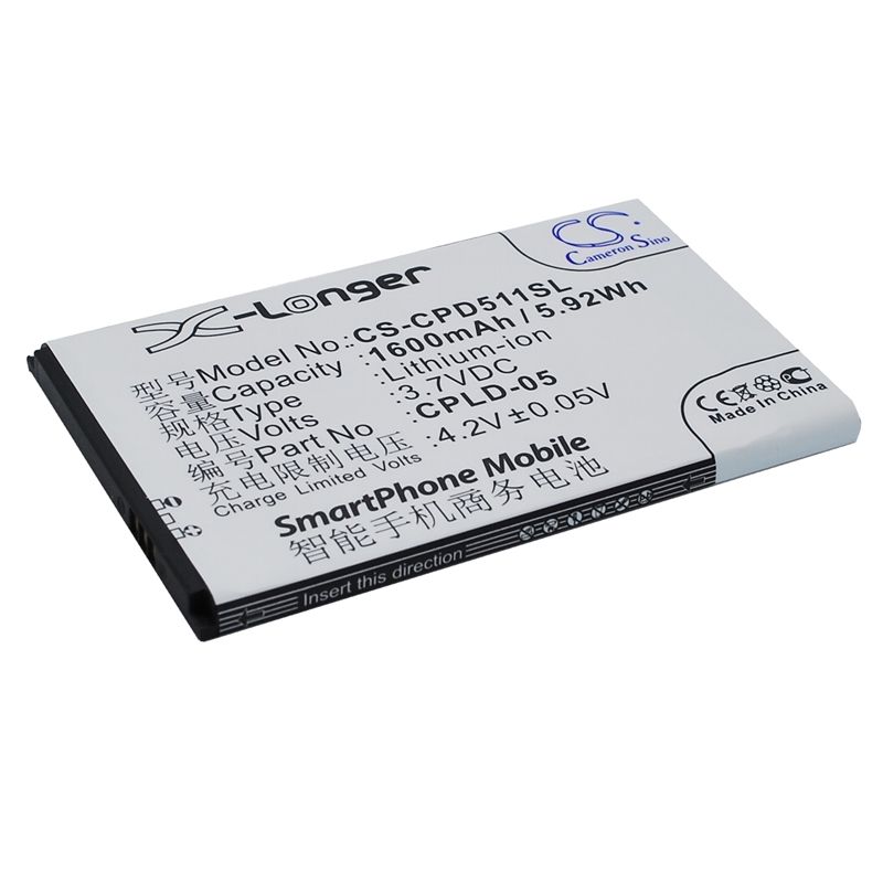 Li-ion Battery fits Coolpad,5110,8022 3.7V, 1600mAh Communications Cameron Sino Technology Limited (Suspended)