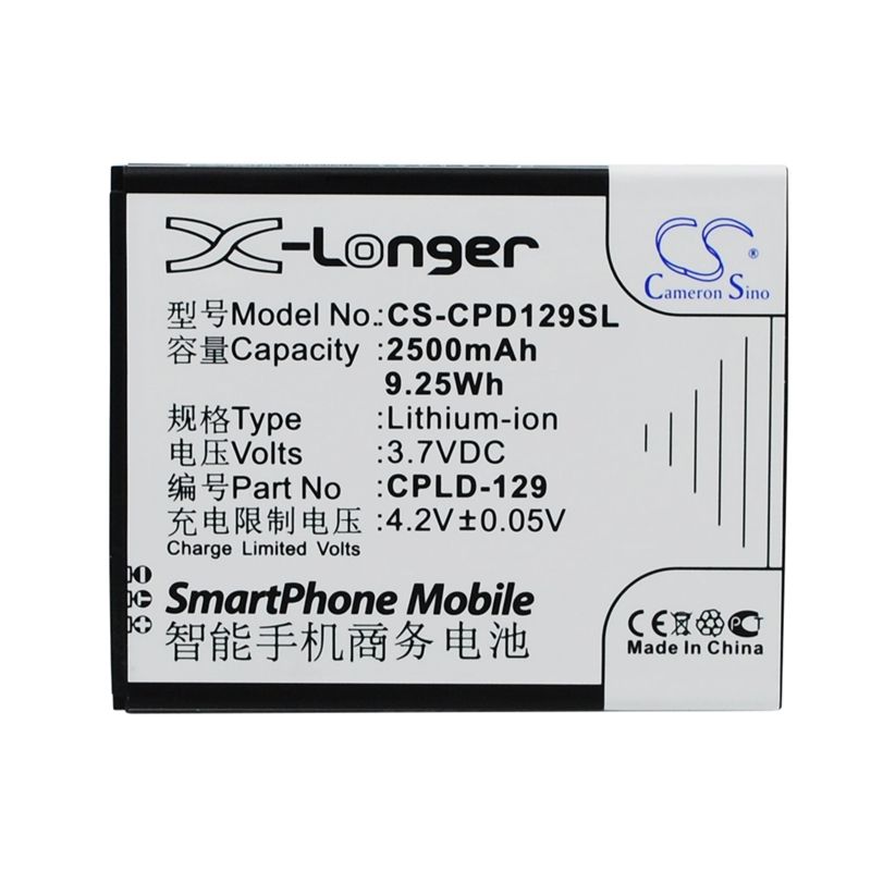 Li-ion Battery fits Coolpad,5315 3.7V, 2500mAh Communications Cameron Sino Technology Limited (Suspended)