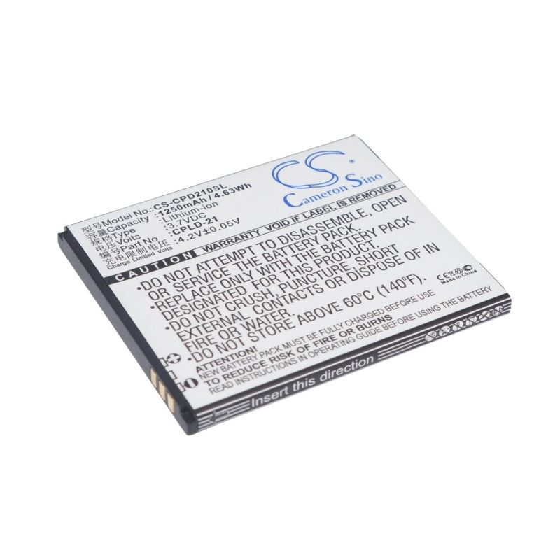 Li-ion Battery fits Coolpad,5876,5890, 7260s 3.7V, 1250mAh Communications Cameron Sino Technology Limited