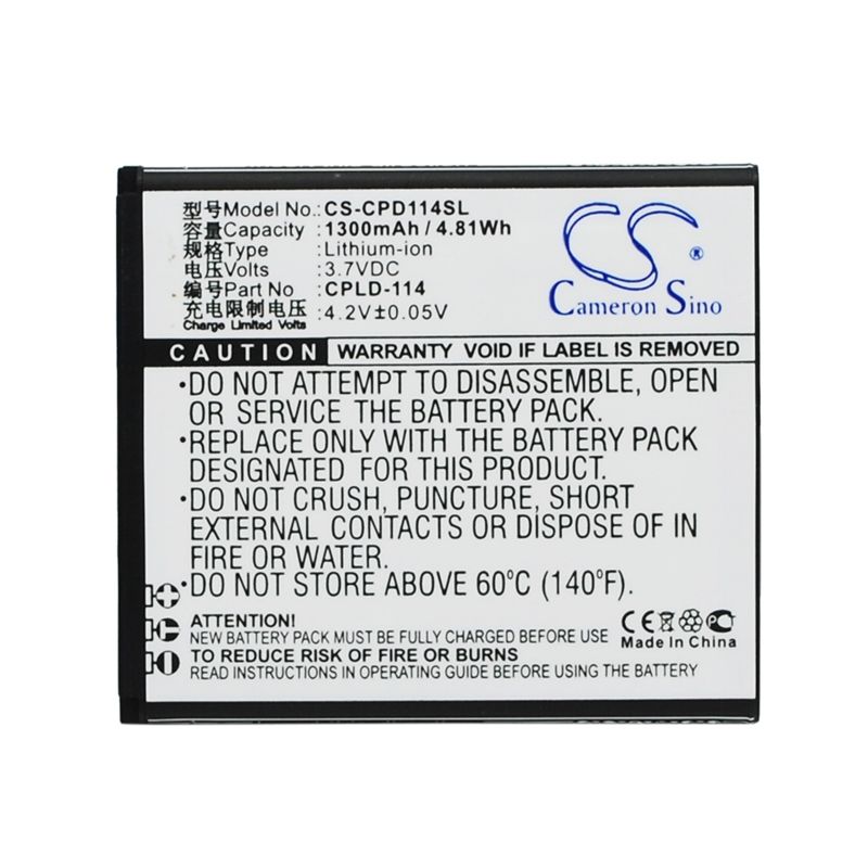 Li-ion Battery fits Coolpad,8079 3.7V, 1300mAh Mobile & SmartPhone Cameron Sino Technology Limited