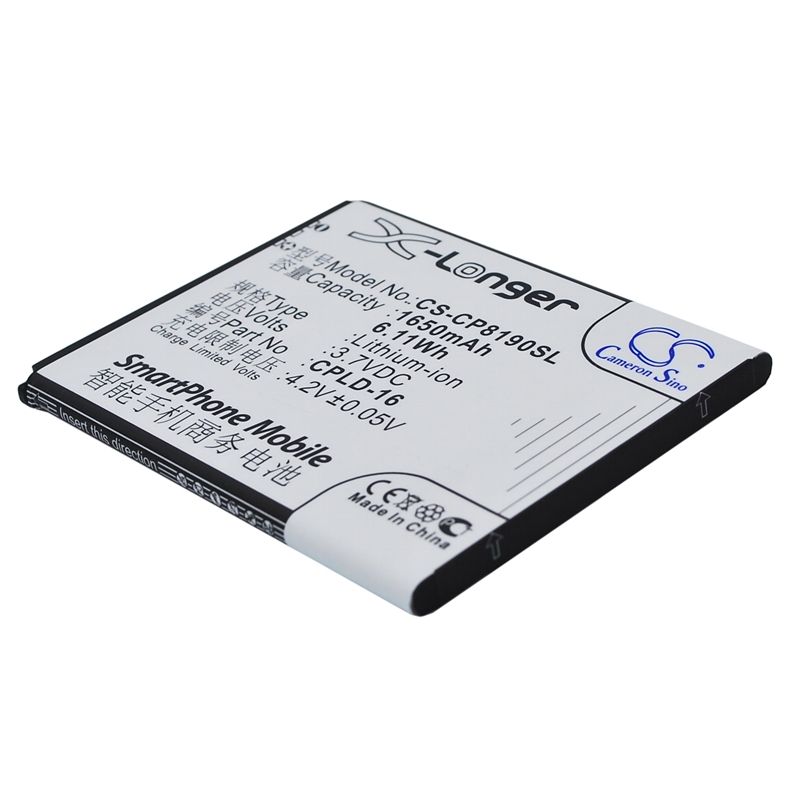 Li-ion Battery fits Coolpad,8190, 8190q 3.7V, 1650mAh Communications Cameron Sino Technology Limited (Suspended)