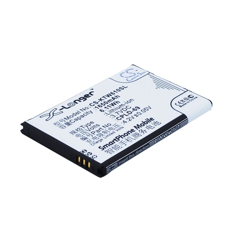 Li-ion Battery fits Coolpad,8809, k-touch, e610 3.7V, 1650mAh Communications Cameron Sino Technology Limited (Suspended)