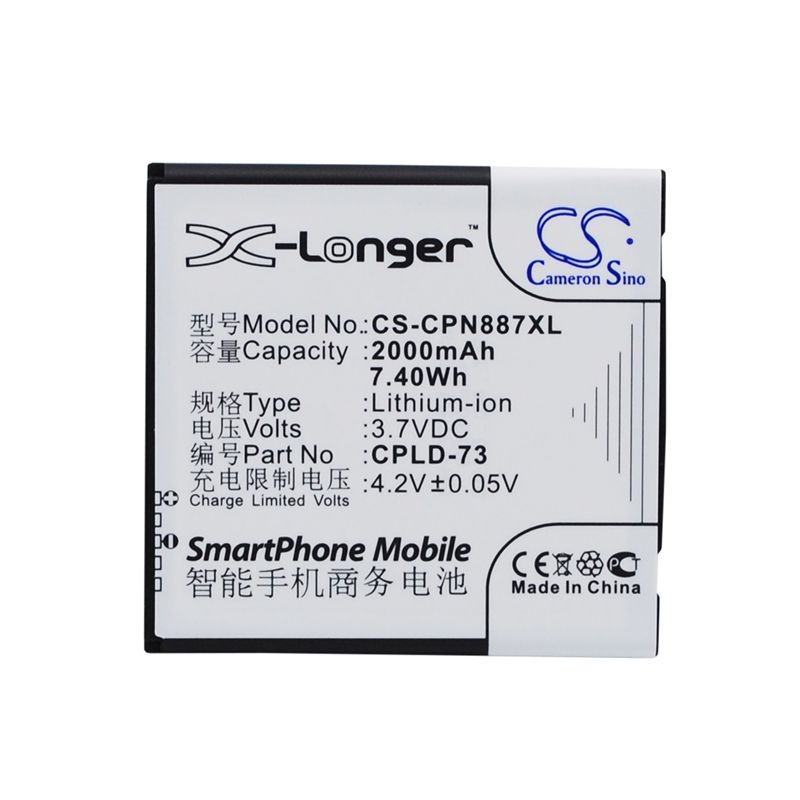 Li-ion Battery fits Coolpad,8870 3.7V, 2000mAh Mobile & SmartPhone Cameron Sino Technology Limited