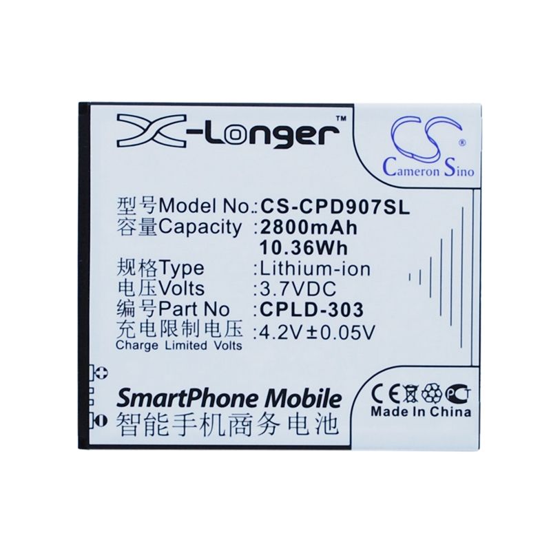 Li-ion Battery fits Coolpad,9070, 9070+ 3.7V, 2800mAh Mobile & SmartPhone Cameron Sino Technology Limited