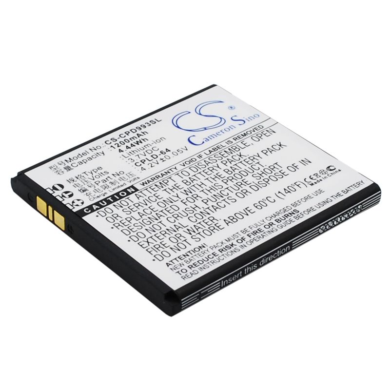 Li-ion Battery fits Coolpad,9930, w702 3.7V, 1200mAh Communications Cameron Sino Technology Limited (Suspended)