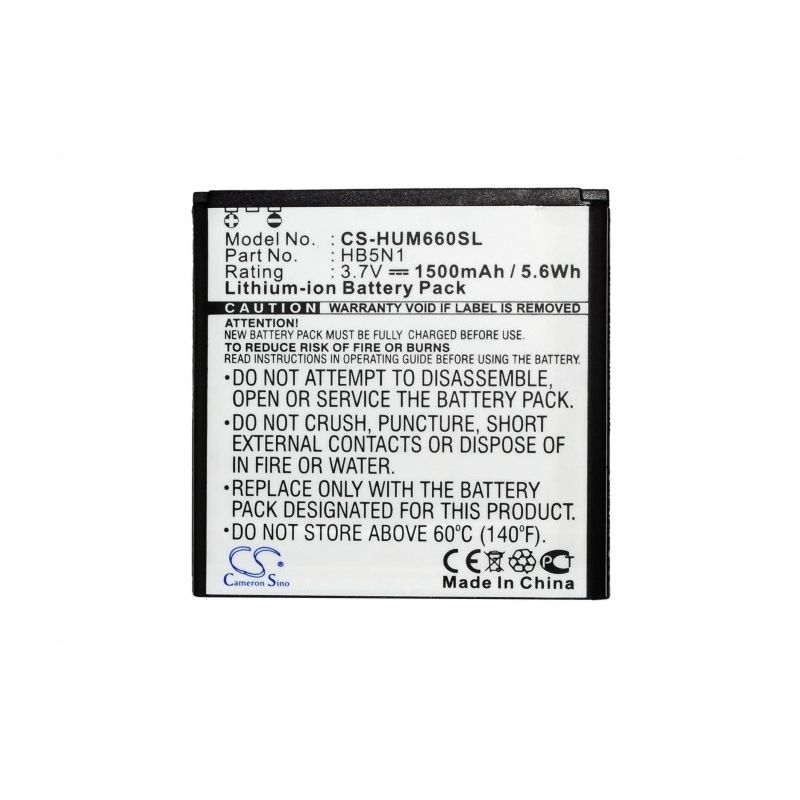 Li-ion Battery fits Cricket, ascend q, m660, huawei 3.7V, 1500mAh Mobile & SmartPhone Cameron Sino Technology Limited