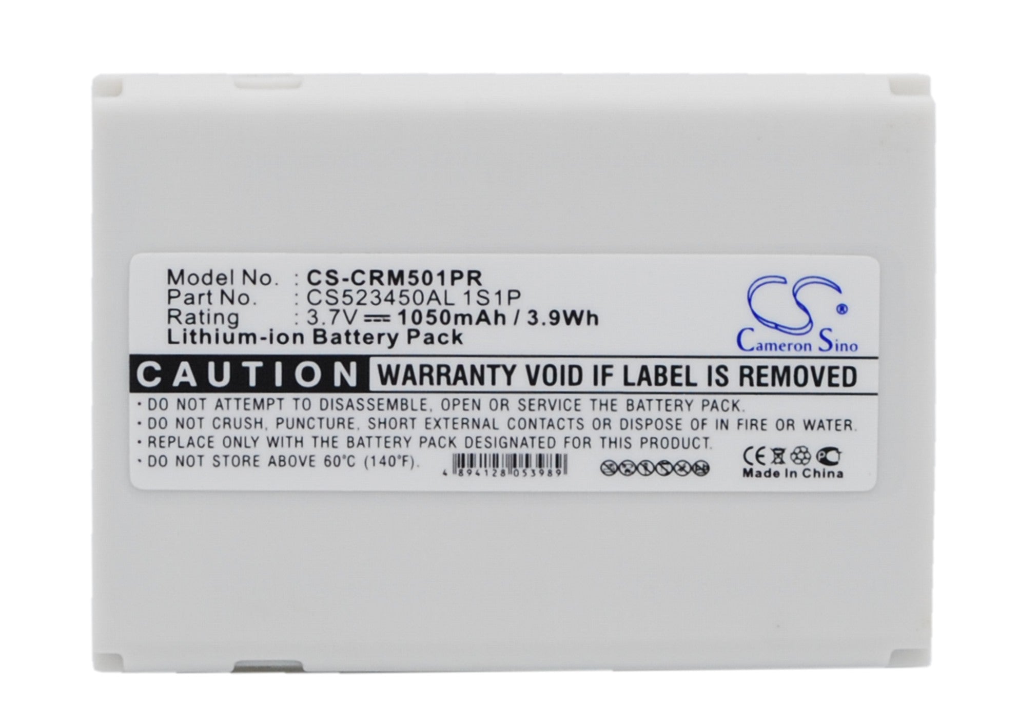 Li-ion Battery fits Criticalresponse, M1501, Reh-1501 3.7V, 1050mAh Pager Cameron Sino Technology Limited