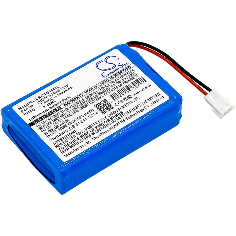 Li-ion Battery fits Ctms, Eurodetector, Ctms 7.4V, 1000mAh Payment Terminal Cameron Sino Technology Limited