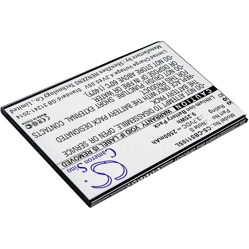 Li-ion Battery fits Cubot, note s 3.7V, 2500mAh Mobile & SmartPhone Cameron Sino Technology Limited
