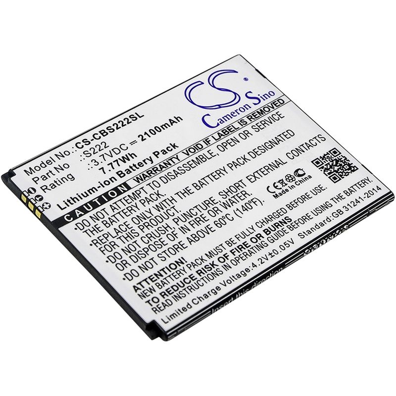 Li-ion Battery fits Cubot, s222 3.7V, 2100mAh Mobile & SmartPhone Cameron Sino Technology Limited