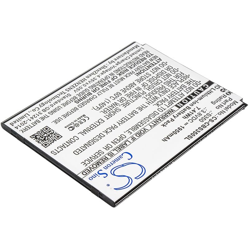 Li-ion Battery Fits Cubot, S350 3.8v, 1950mah Mobile & SmartPhone Cameron Sino Technology Limited