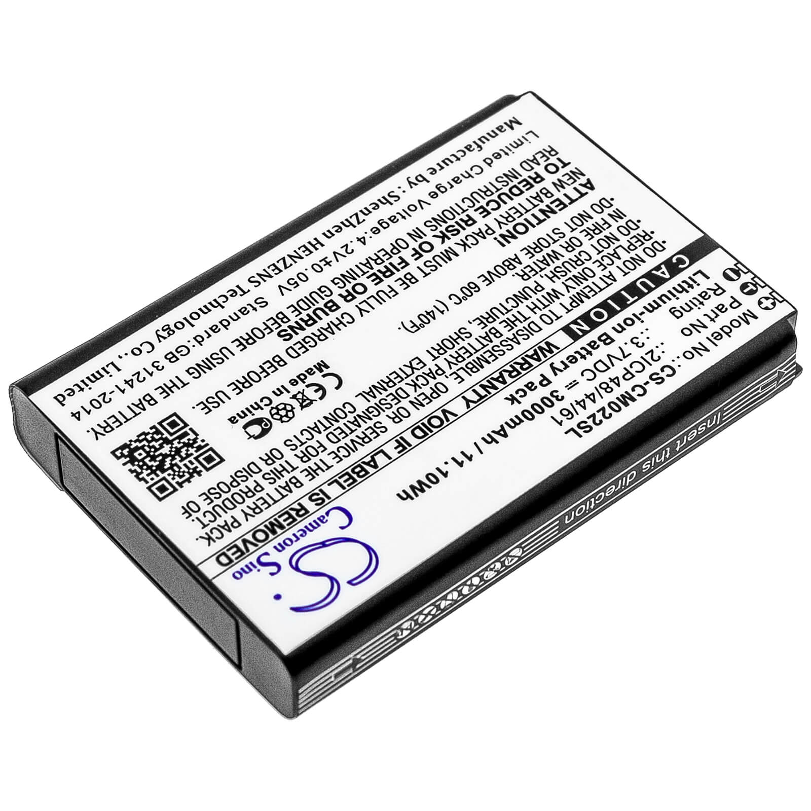 Li-ion Battery fits Custom Battery Pack, 2icp48/44/61 3.7V, 3000mAh Battery Pack Cameron Sino Technology Limited