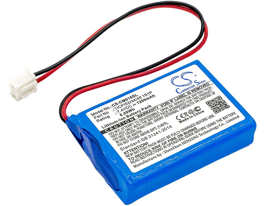 Li-ion Battery fits Custom Battery Pack, 2icp/52/34/46 1s2p 7.4V, 1200mAh Battery Pack Cameron Sino Technology Limited