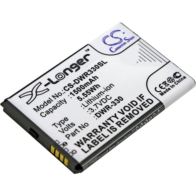 Li-ion Battery fits D-link, Dwr-330, D-link 3.7V, 1500mAh Hotspot Cameron Sino Technology Limited