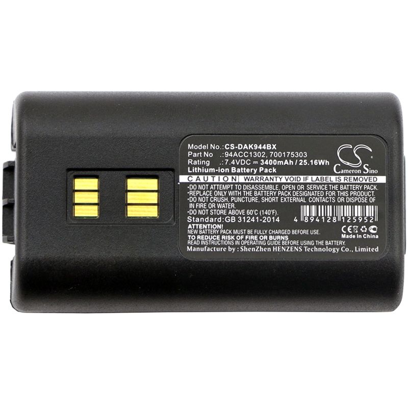 Li-ion Battery fits Datalogic, 944501055, 944501056, 944501057 7.4V, 3400mAh Barcode Scanner Cameron Sino Technology Limited