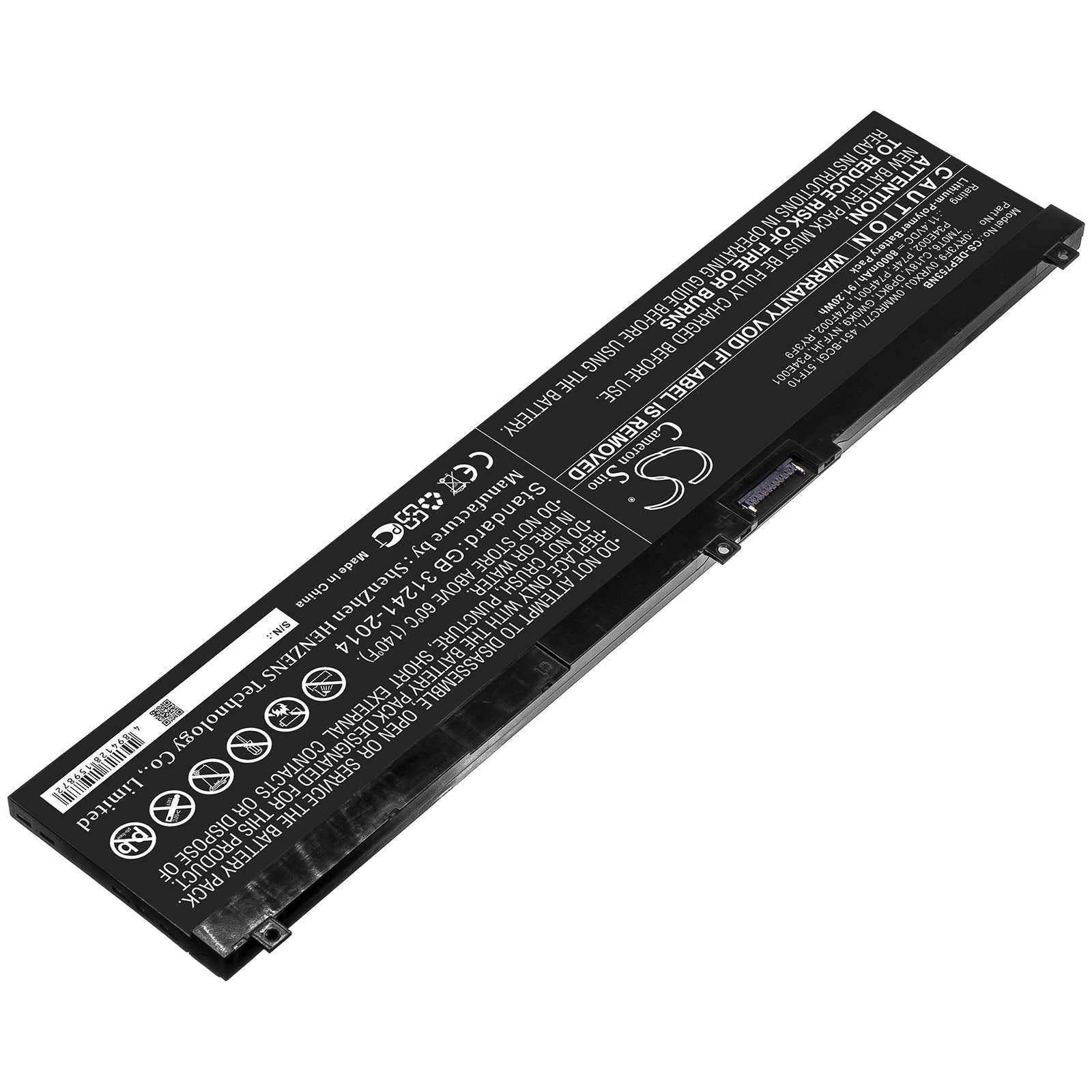 Li-ion Battery fits Dell, 0ry3f9, 0vrx0j, 0wmrc77i, 451-bcgi, 5tf10, 7m0t6, Cj18v, Dp9kt, Gw0k9, Nyfjh, P34e001, P34e002, P74f, Notebook & Laptop Cameron Sino Technology Limited