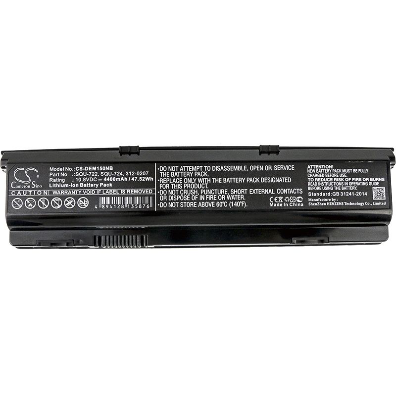 Li-ion Battery Fits Dell, Alienware M15x, Alienware P08g, M15x6cpribablk 10.8v, 4400mah Notebook & Laptop Cameron Sino Technology Limited