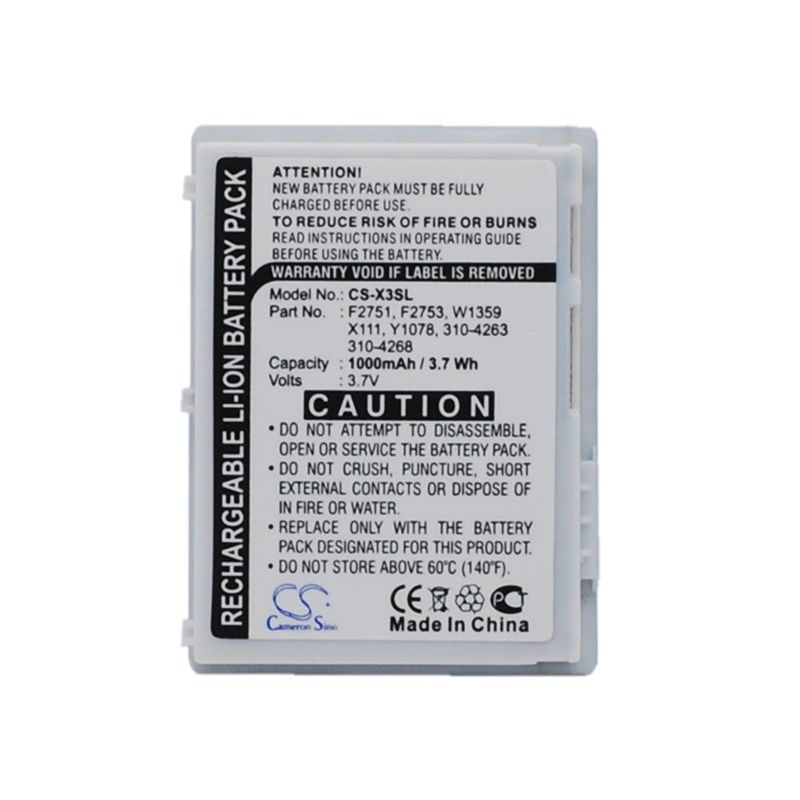 Li-ion Battery fits Dell, Axim X3, Axim X30, Axim X3i 3.7V, 1000mAh PDA & Pocket PC Cameron Sino Technology Limited
