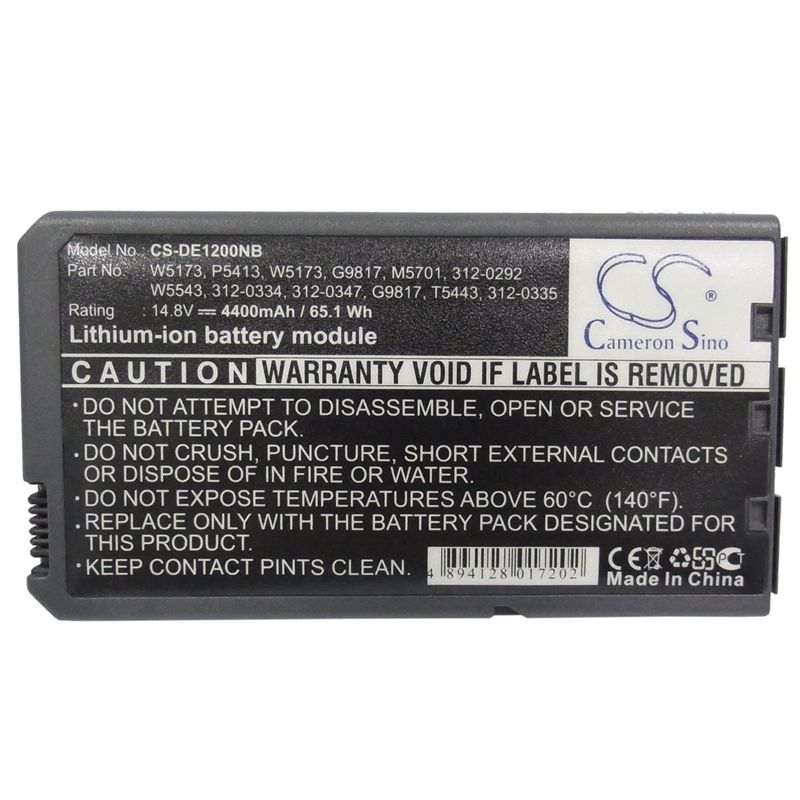 Li-ion Battery fits Dell, inspiron 1000, inspiron 1200, inspiron 2200 14.8V, 4400mAh Notebook & Laptop Cameron Sino Technology Limited