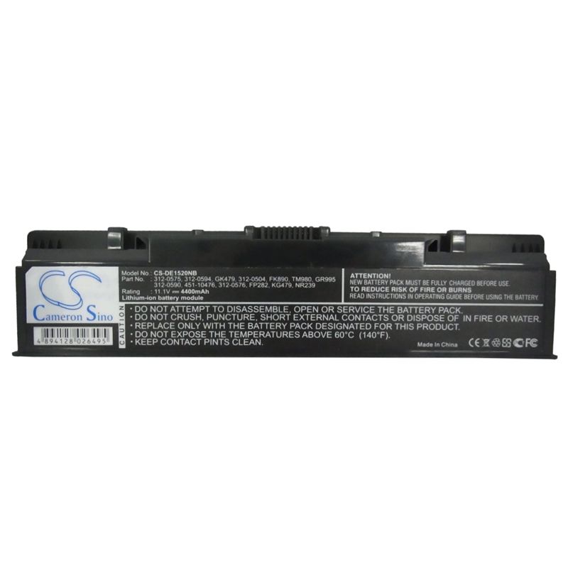 Li-ion Battery fits Dell, inspiron 1520, inspiron 1521, inspiron 1720 11.4V, 4400mAh Notebook & Laptop Cameron Sino Technology Limited