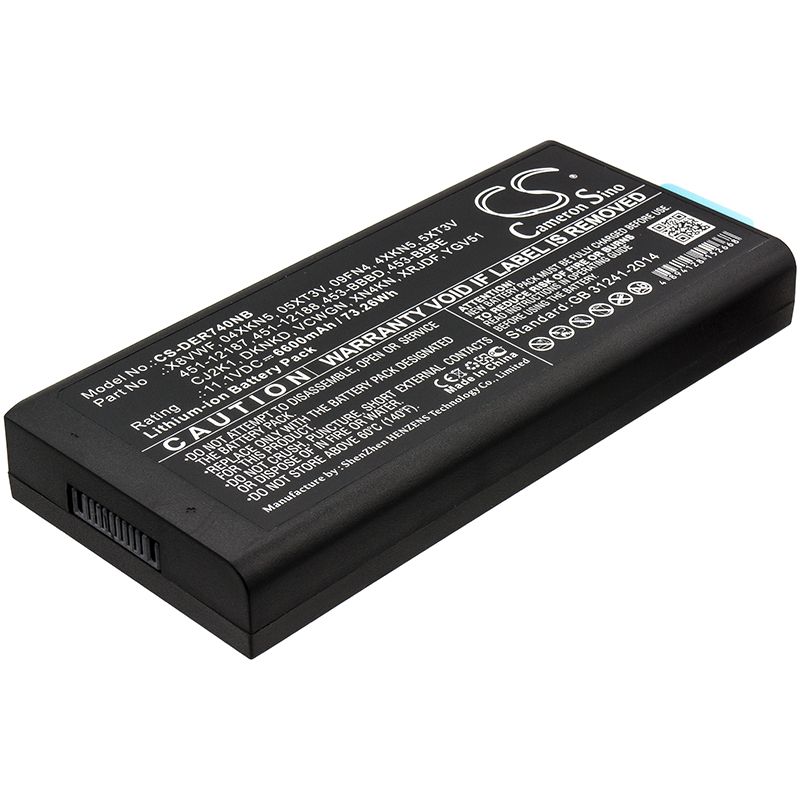 Li-ion Battery fits Dell, Latitude 12 7204, Latitude 14 7404 11.1V, 6600mAh Notebook & Laptop Cameron Sino Technology Limited