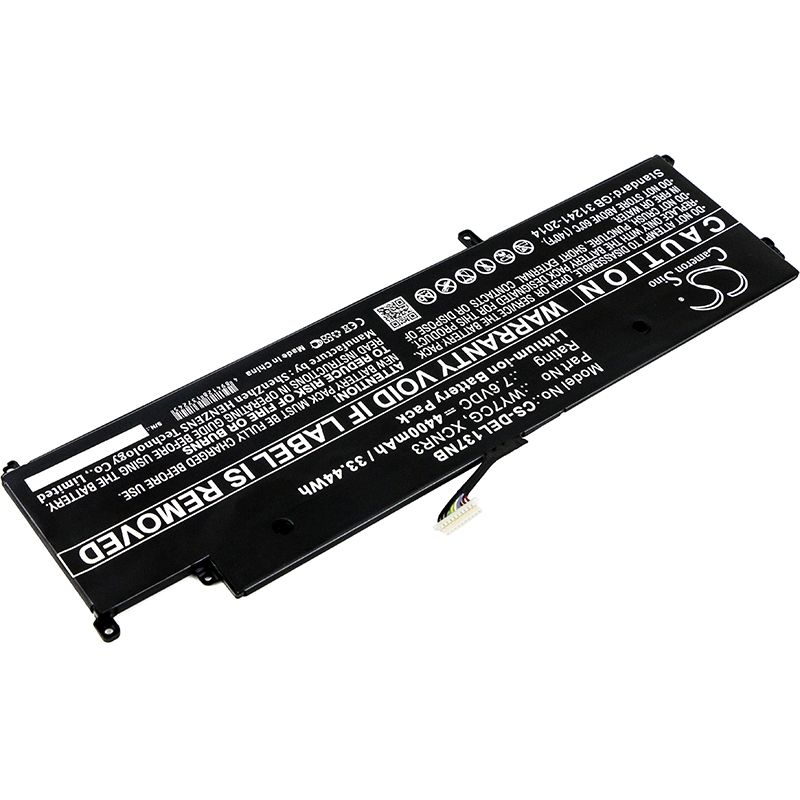 Li-ion Battery Fits Dell, Latitude 13 7370 7.6v, 4400mah Notebook & Laptop Cameron Sino Technology Limited