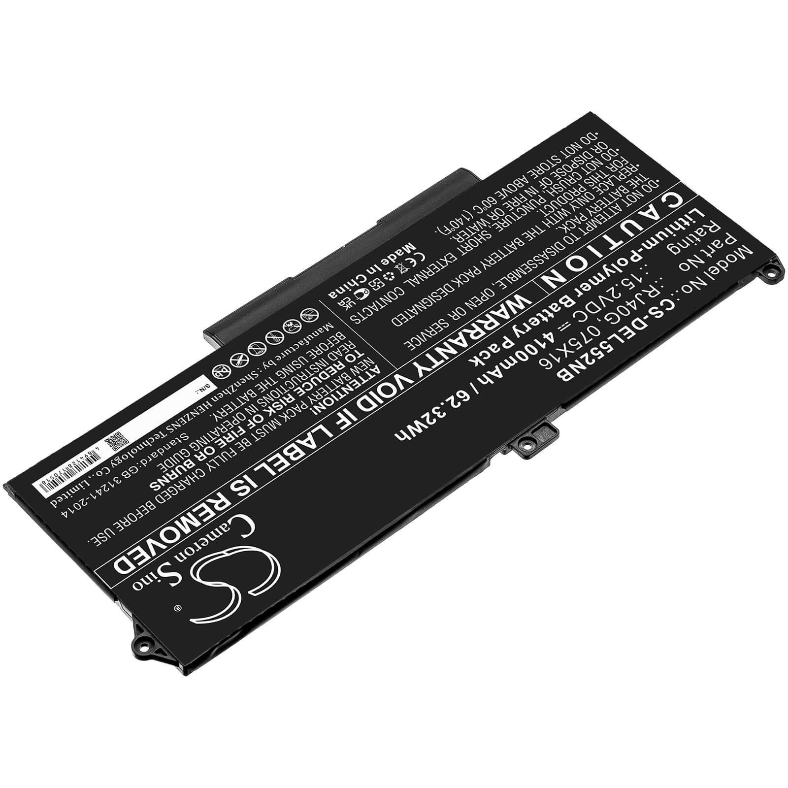 Li-ion Battery fits Dell, Latitude 14 5420, Latitude 14 5420 Chkfm, Latitude 14 5420 Fdtcy 15.2V, 4100mAh Notebook & Laptop Cameron Sino Technology Limited