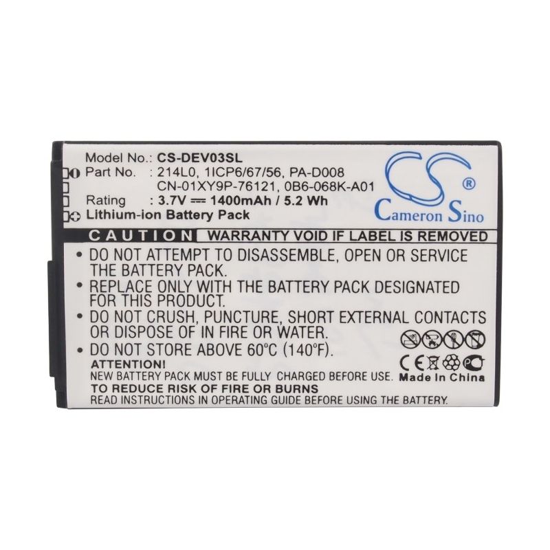 Li-ion Battery fits Dell, lightning, v02s, v03b 3.7V, 1400mAh Mobile & SmartPhone Cameron Sino Technology Limited