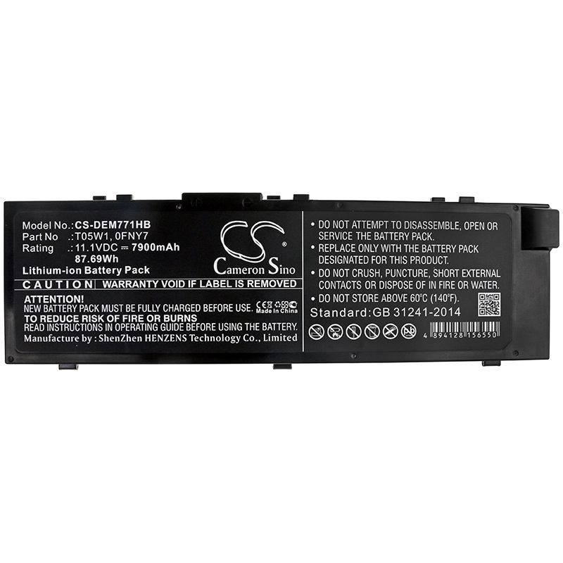 Li-ion Battery fits Dell, Precision 15 7000, Precision 15 7510 11.1V, 7900mAh Notebook & Laptop Cameron Sino Technology Limited